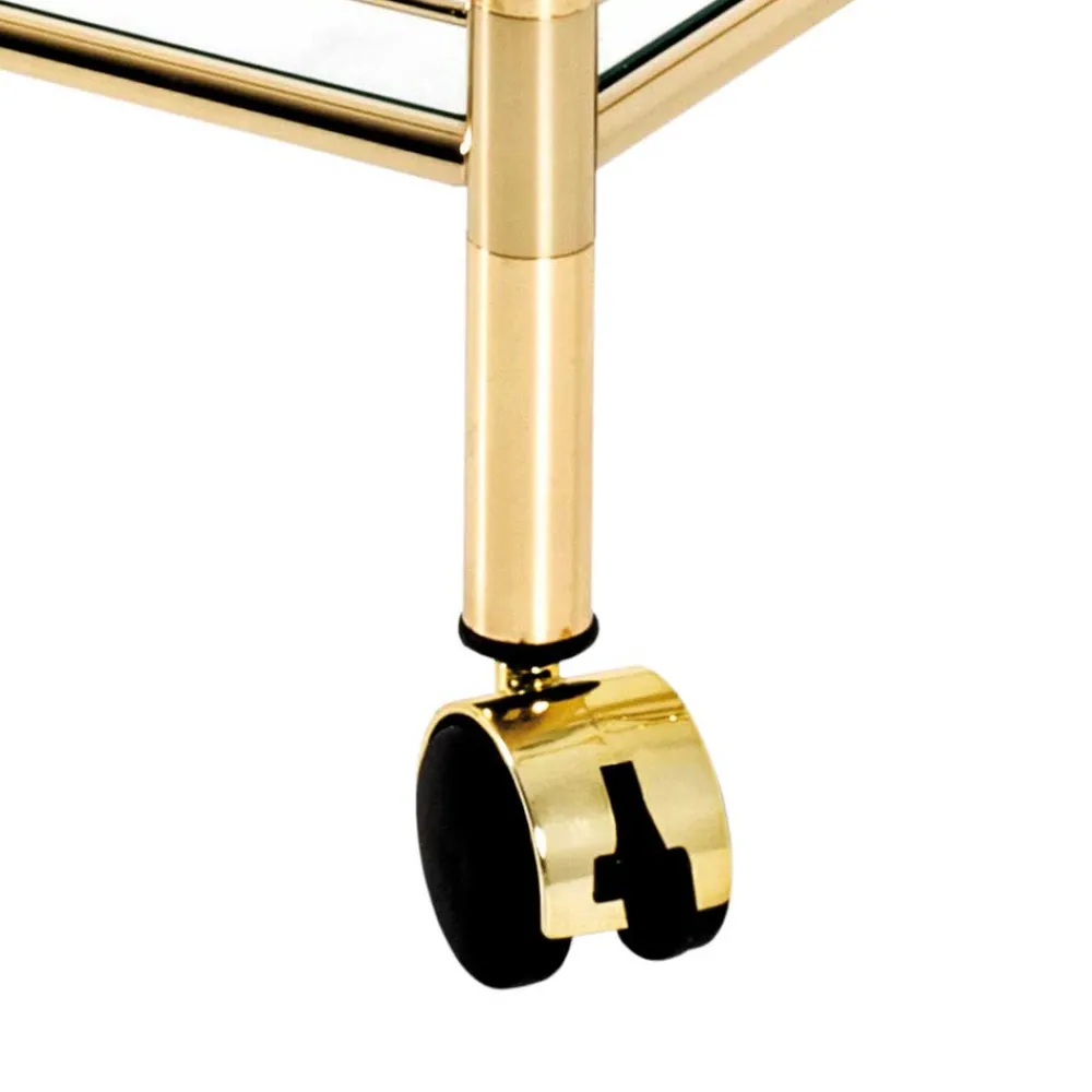 Wohnen Weiße Möbel|Glasmöbel*68x78x40 Klassischer Teewagen mit zwei Glasablagen - Nadia