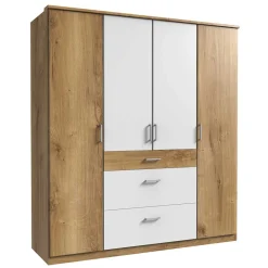 Wohnen 179x199x58 Kleiderschrank 4 Türen & 3 Schubladen - Curacao