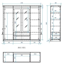 Wohnen 215x201x60 Kleiderschrank Country Style - Nedita