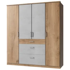 Wohnen 179x199x58 Kleiderschrank in Holzoptik Plankeneiche - Anca