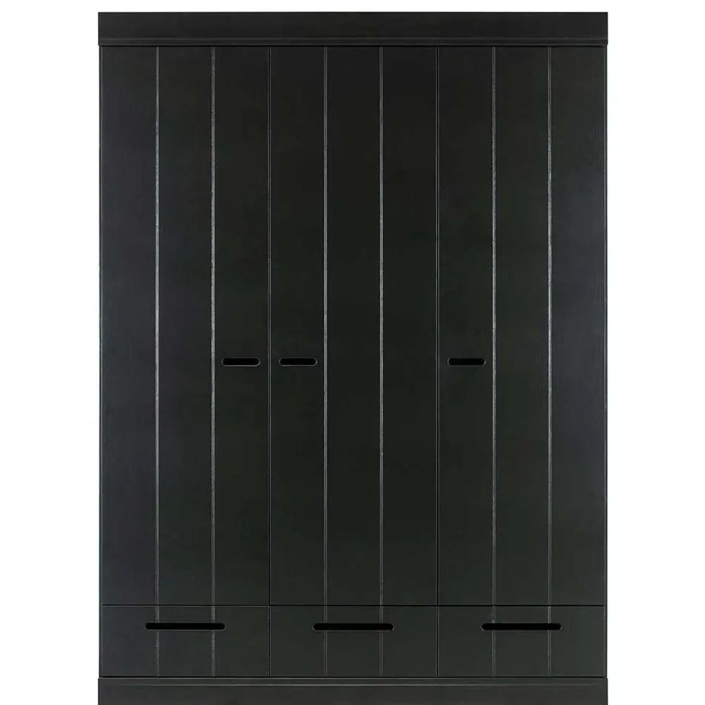 Wohnen Naturholzmöbel|Massivholzmöbel*140x195x53 Kleiderschrank 3-türig & 3 Schubladen - Vindrus