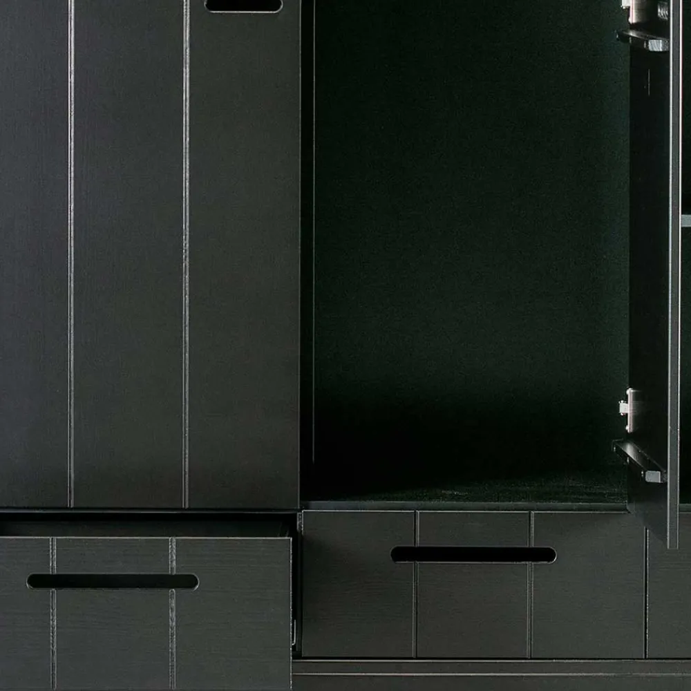 Wohnen Naturholzmöbel|Massivholzmöbel*140x195x53 Kleiderschrank 3-türig & 3 Schubladen - Vindrus