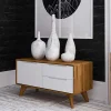 Wohnen Sideboards & Kommoden|Tv & Hifi-Möbel*90x48x40 Kleine Kommode in Wildeiche & Weiß - Diesta