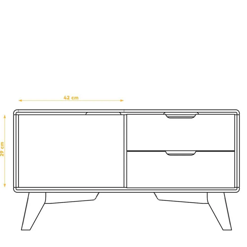 Wohnen Sideboards & Kommoden|Tv & Hifi-Möbel*90x48x40 Kleine Kommode in Wildeiche & Weiß - Diesta