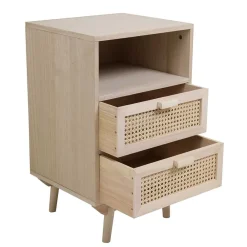 Wohnen Rattanmöbel|Nachttische*40x68x36 Kleine Kommode mit Fach & 2 Schubladen - Oncinasa