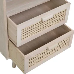 Wohnen Rattanmöbel|Nachttische*40x68x36 Kleine Kommode mit Fach & 2 Schubladen - Oncinasa
