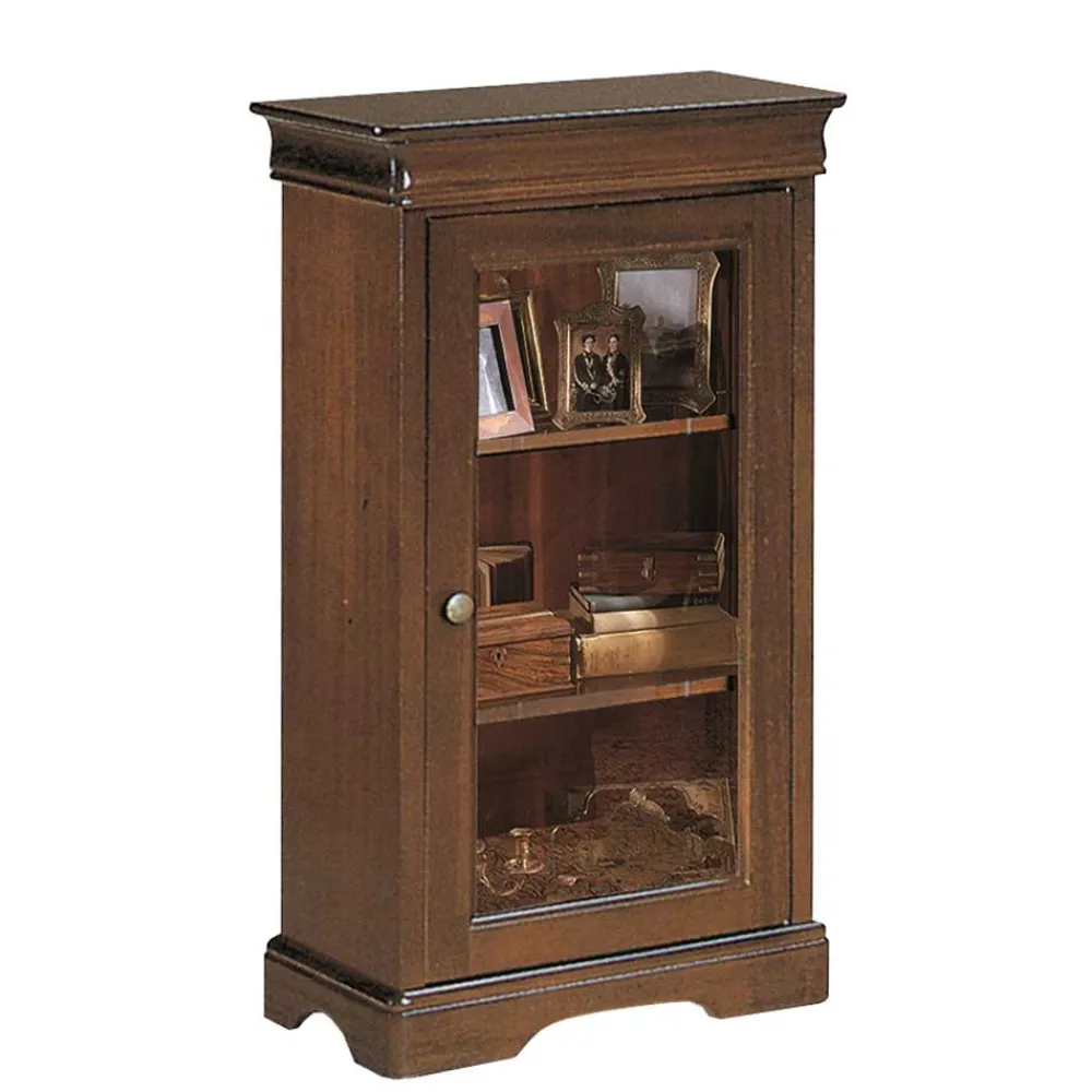 Wohnen 51x92x32 Kleine Vitrine mit einer Glastür - Lemerzi