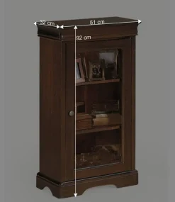 Wohnen 51x92x32 Kleine Vitrine mit einer Glastür - Lemerzi