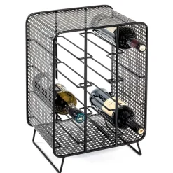 Wohnen Schwarze Möbel|Küchenregale*30x46x24 Kleines Flaschenregal in Schwarz - Selvas