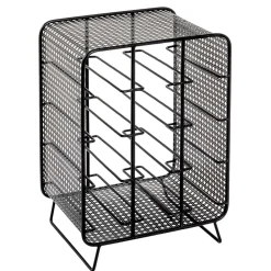 Wohnen Schwarze Möbel|Küchenregale*30x46x24 Kleines Flaschenregal in Schwarz - Selvas