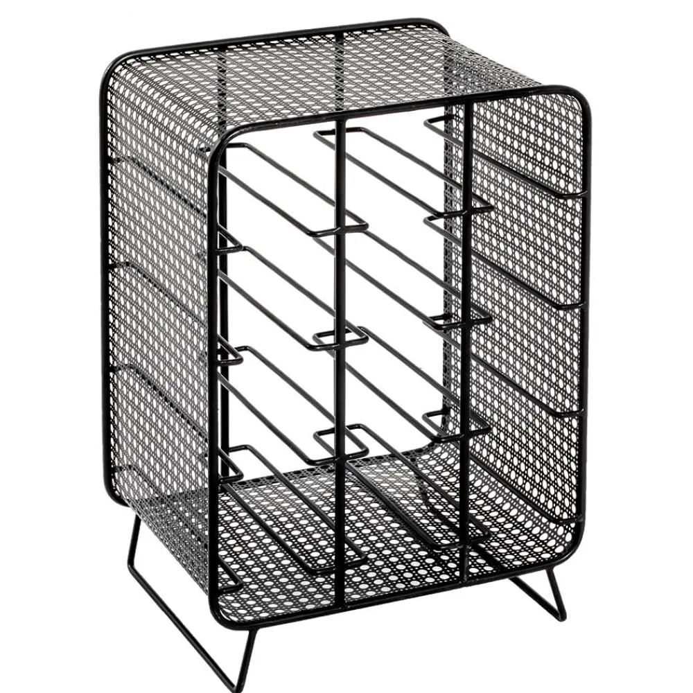 Wohnen Schwarze Möbel|Küchenregale*30x46x24 Kleines Flaschenregal in Schwarz - Selvas