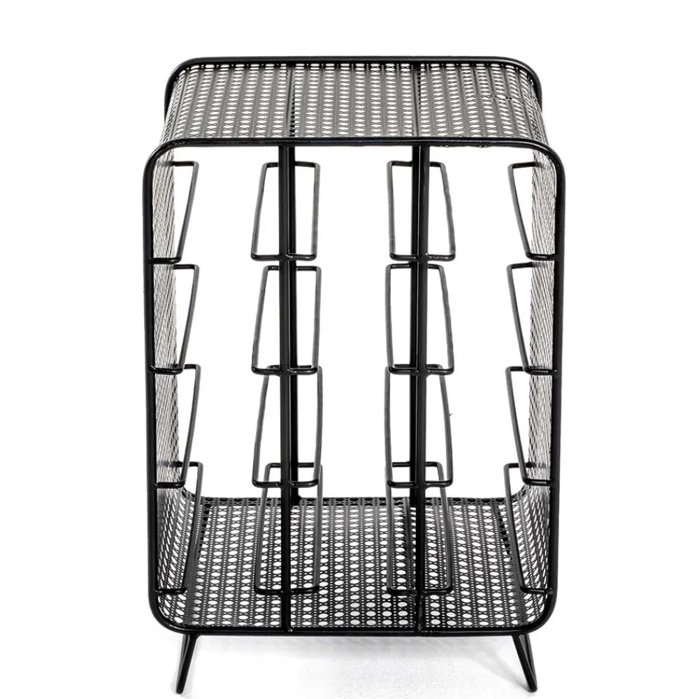 Wohnen Schwarze Möbel|Küchenregale*30x46x24 Kleines Flaschenregal in Schwarz - Selvas