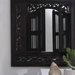Wohnen 80x90x5 Kolonialstil Spiegel mit zwei Türen - Islando
