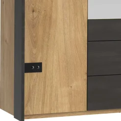 Wohnen Loft Möbel|Industrial Möbel*200x216x58 Kombi-Kleiderschrank mit Spiegeln - Bram