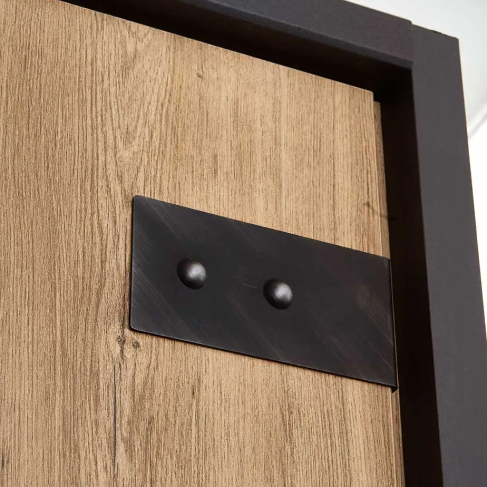 Wohnen Loft Möbel|Industrial Möbel*200x216x58 Kombi-Kleiderschrank mit Spiegeln - Bram