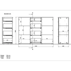 Wohnen Sideboards & Kommoden|Sideboards & Kommoden*135x105x40 Kombikommode in Weiß & Eiche - Reestyl