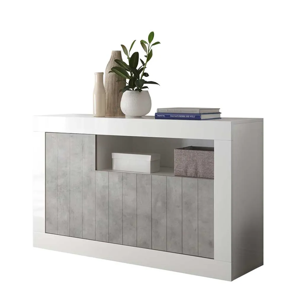 Wohnen Graue Möbel|Weiße Möbel*138x86x43 Kommode in Dekor Beton - Niris