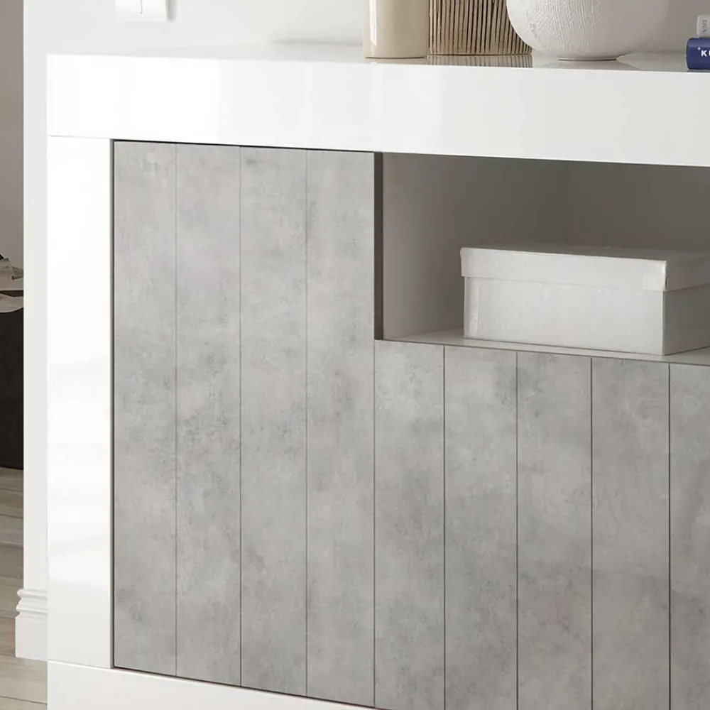 Wohnen Graue Möbel|Weiße Möbel*138x86x43 Kommode in Dekor Beton - Niris