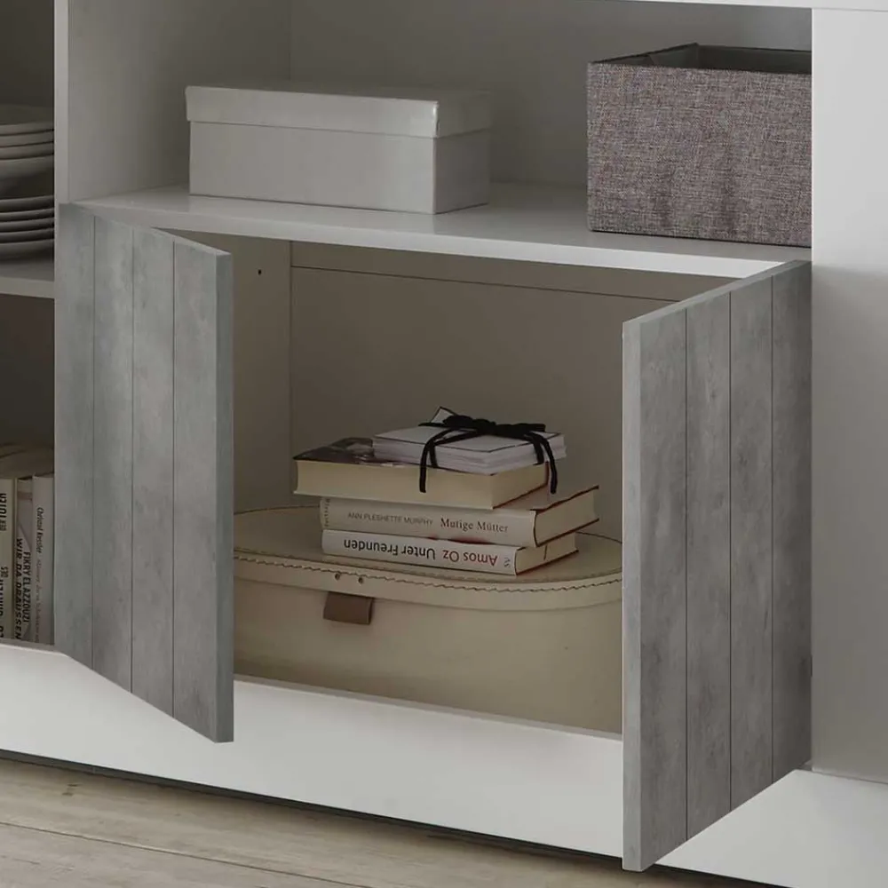 Wohnen Graue Möbel|Weiße Möbel*138x86x43 Kommode in Dekor Beton - Niris