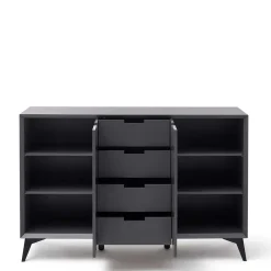 Wohnen 137x92x40 Kommode in Grau & Weiß - Vadids