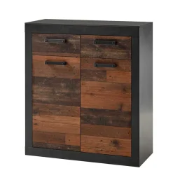 Wohnen Flurkommoden|Esszimmerschränke*92x104x40 Kommode in Holzoptik Antik & Grau - Timuras I