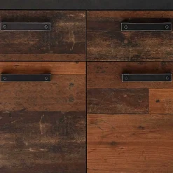 Wohnen Flurkommoden|Esszimmerschränke*92x104x40 Kommode in Holzoptik Antik & Grau - Timuras I