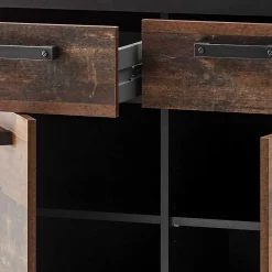 Wohnen Flurkommoden|Esszimmerschränke*92x104x40 Kommode in Holzoptik Antik & Grau - Timuras I