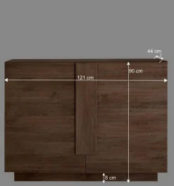 Wohnen 121x90x44 Kommode in Holzoptik mit Doppeltür - Basento