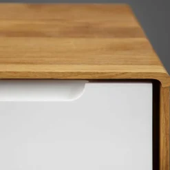 Wohnen Sideboards & Kommoden|Flurkommoden*90x92x40 Kommode in Weiß & Wildeiche - Diesta