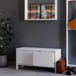 Wohnen 98x48x34 Kommode in Weiß aus Kiefer - Oranias