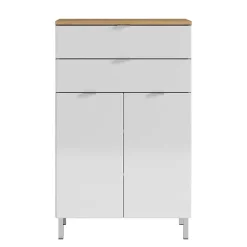 Wohnen Flurkommoden|Sideboards & Kommoden*60x97x34 Kommode in Weiß Hochglanz - Narilos