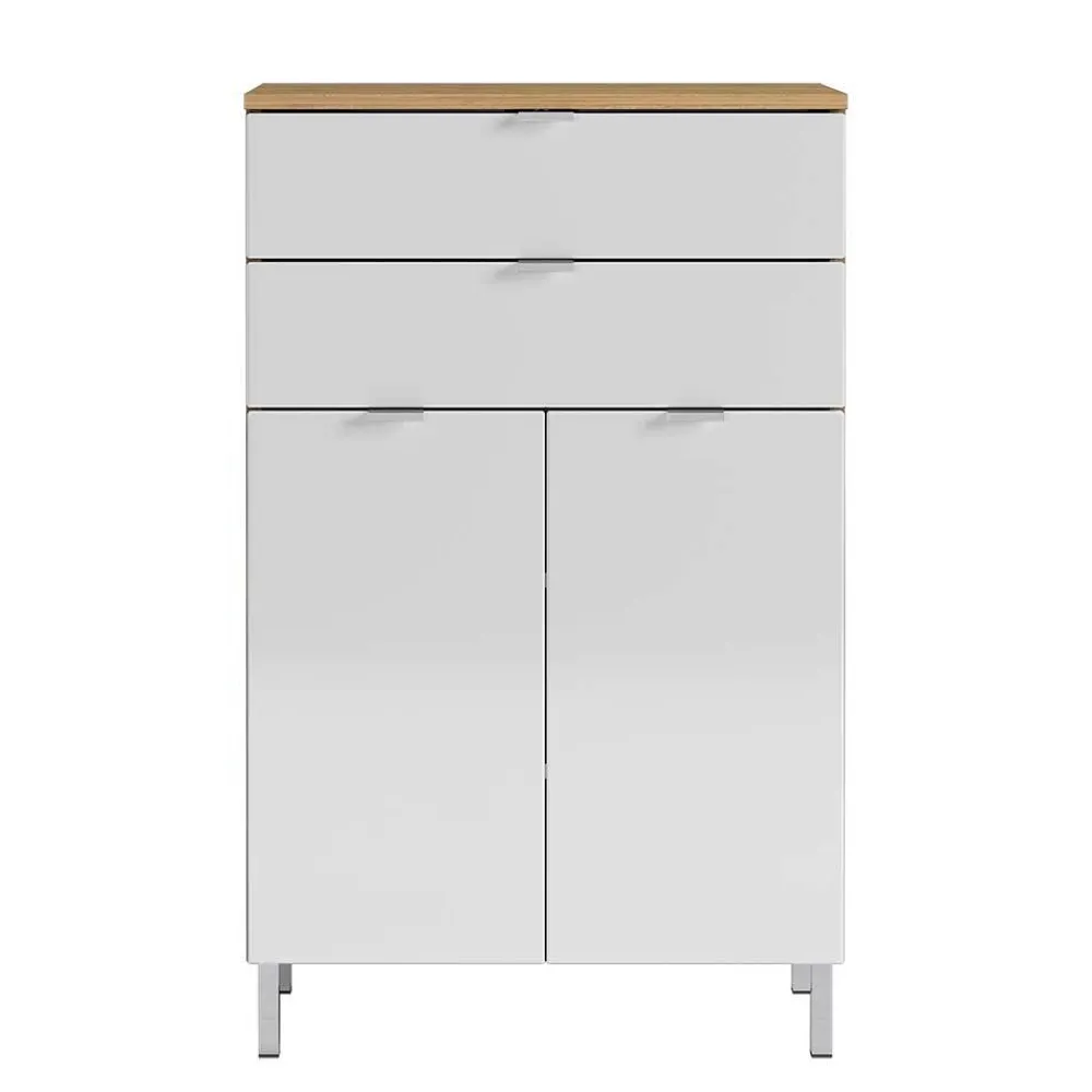 Wohnen Flurkommoden|Sideboards & Kommoden*60x97x34 Kommode in Weiß Hochglanz - Narilos