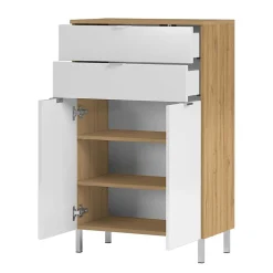 Wohnen Flurkommoden|Sideboards & Kommoden*60x97x34 Kommode in Weiß Hochglanz - Narilos