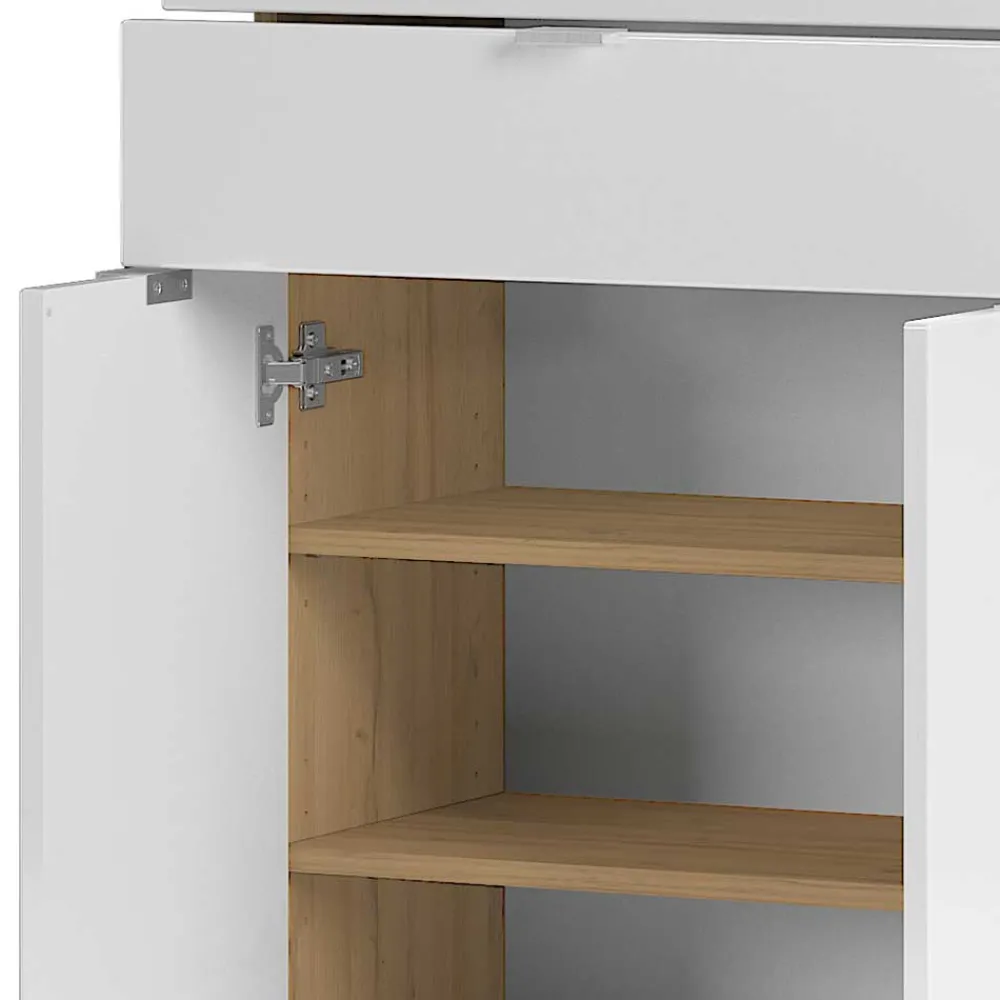 Wohnen Flurkommoden|Sideboards & Kommoden*60x97x34 Kommode in Weiß Hochglanz - Narilos