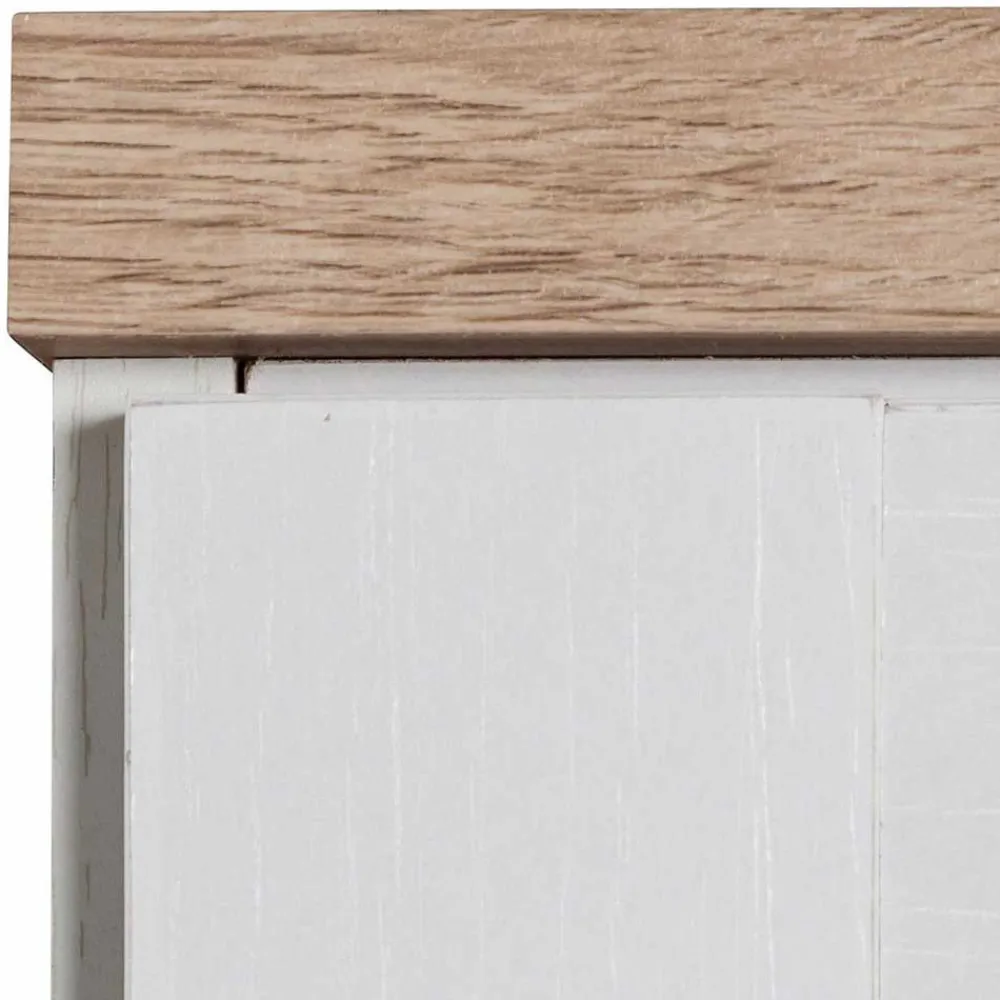 Wohnen Landhausmöbel|Küchenschränke*120x80x35 Kommode in Weiß mit Sonoma Eiche - Nudion I