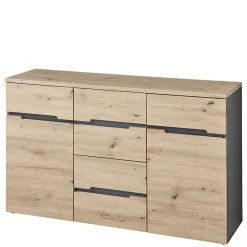 Wohnen Küchenschränke|Sideboards*135x82x38 Kommode in Wildeiche NB & Grau - Kuetra