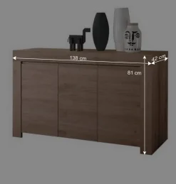 Wohnen 138x81x42 Kommode mit drei Türen - Karika