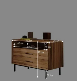 Wohnen Küchenschränke|Sideboards & Kommoden*97x65x45 Kommode mit Fach & 2 Schubladen - Kerfa