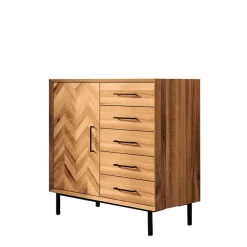 Wohnen 97x95x45 Kommode mit fünf Schubladen & Tür - Kerfa I