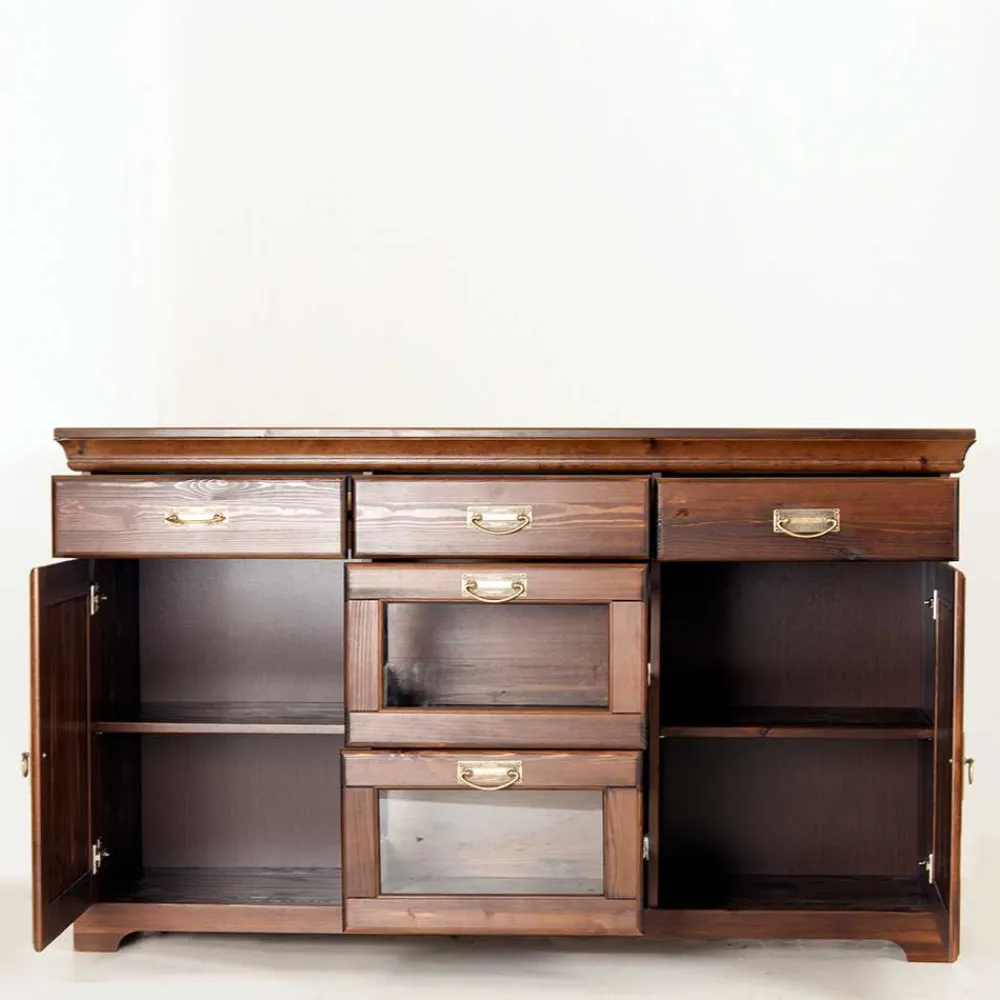 Wohnen Sideboards|Kolonialmöbel*145x84x40 Kommode mit Glas im Kolonialstil - Jurcavs