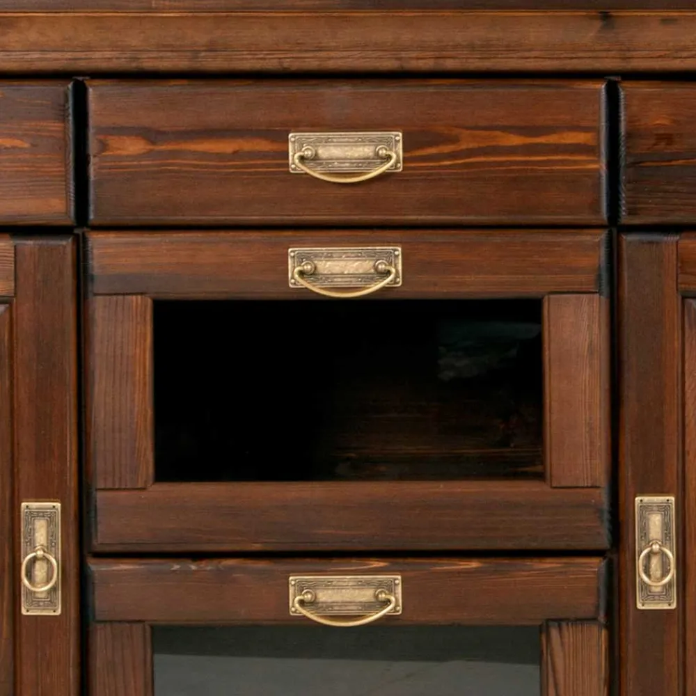 Wohnen Sideboards|Kolonialmöbel*145x84x40 Kommode mit Glas im Kolonialstil - Jurcavs