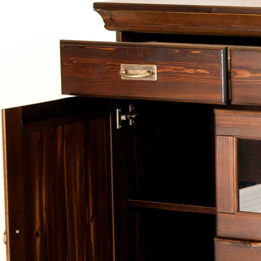 Wohnen Sideboards|Kolonialmöbel*145x84x40 Kommode mit Glas im Kolonialstil - Jurcavs