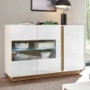 Wohnen Skandinavische Möbel|Sideboards & Kommoden*138x91x40 Kommode mit Glas 3-türig - Myrda