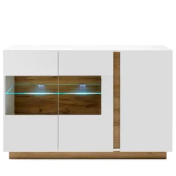 Wohnen Skandinavische Möbel|Sideboards & Kommoden*138x91x40 Kommode mit Glas 3-türig - Myrda