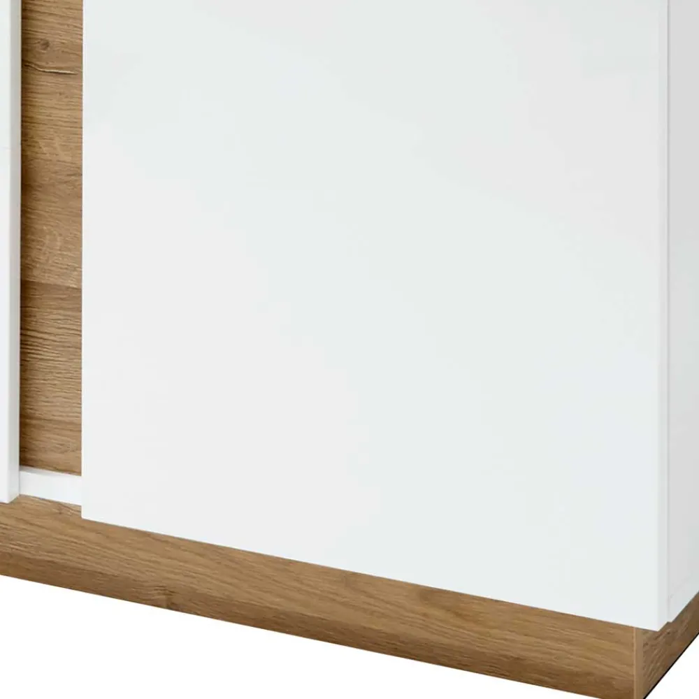 Wohnen Skandinavische Möbel|Sideboards & Kommoden*138x91x40 Kommode mit Glas 3-türig - Myrda
