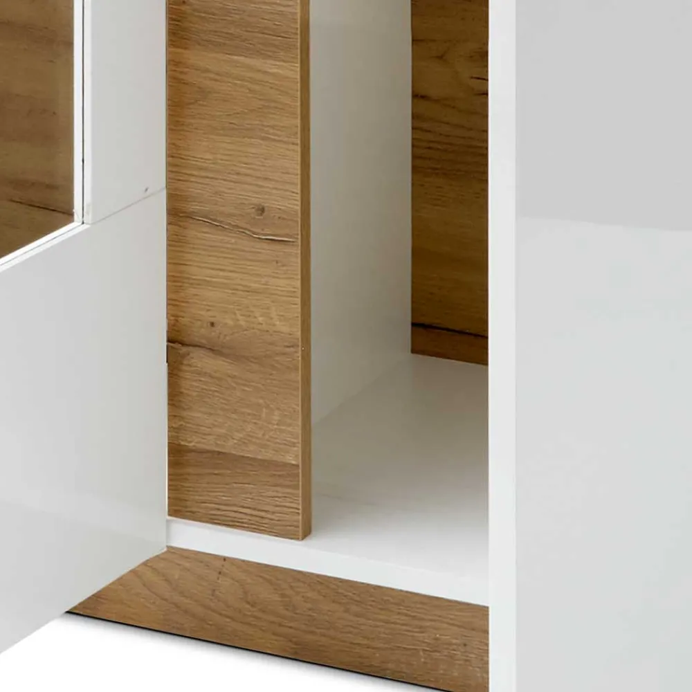 Wohnen Skandinavische Möbel|Sideboards & Kommoden*138x91x40 Kommode mit Glas 3-türig - Myrda