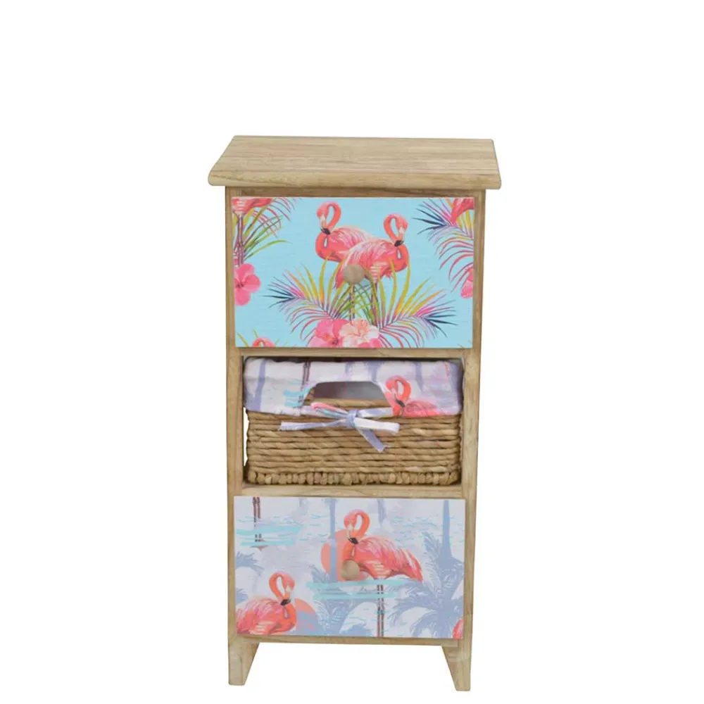 Wohnen Rattanmöbel*30x58x30 Kommode mit Korb Wasserhyazinthe - Laruis