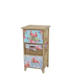 Wohnen Rattanmöbel*30x58x30 Kommode mit Korb Wasserhyazinthe - Laruis