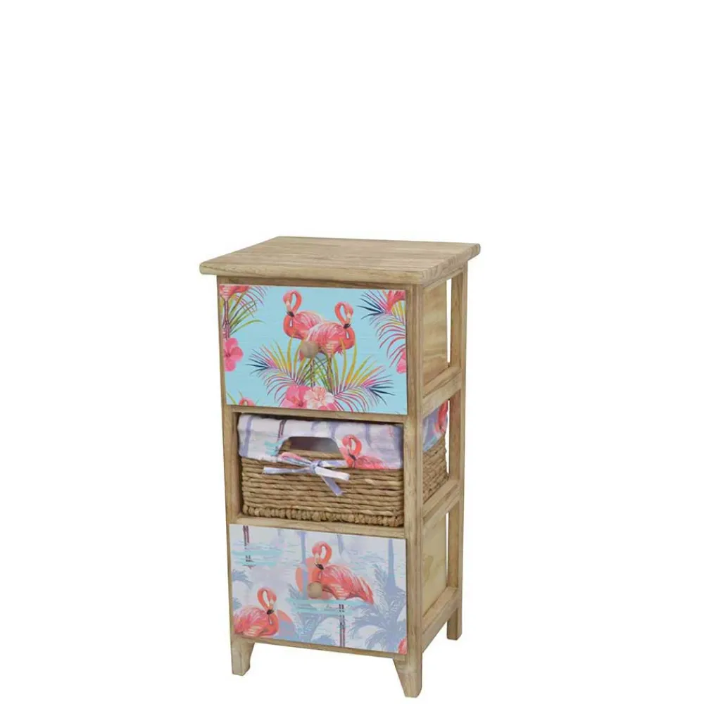 Wohnen Rattanmöbel*30x58x30 Kommode mit Korb Wasserhyazinthe - Laruis