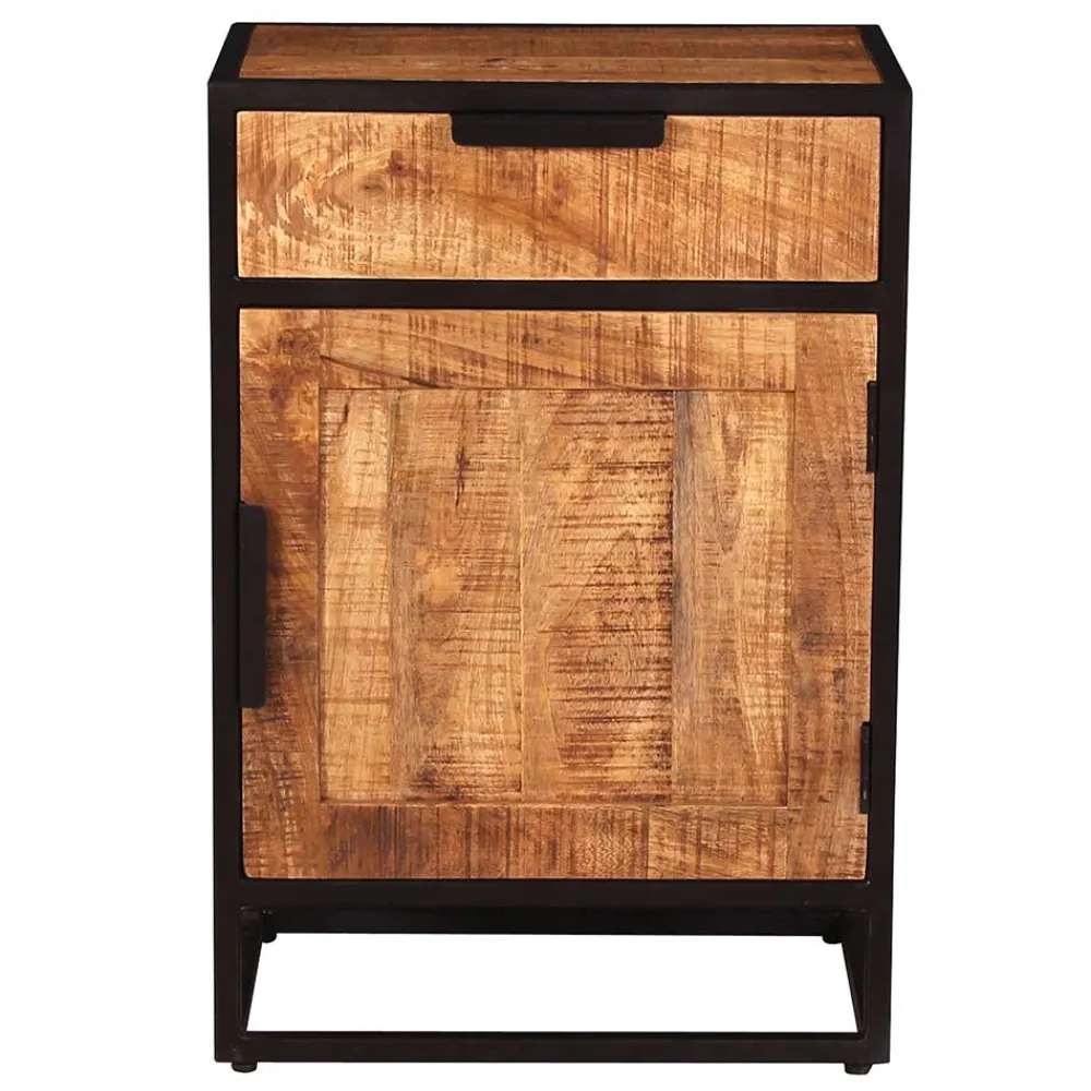 Wohnen 67x62x42 Kommode mit Schublade & Tür - Evradon